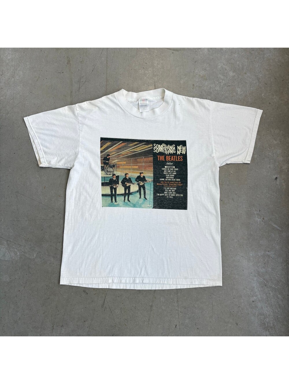 Vintage 90s The Beatles "Something New" Album Band T-Shirt Large White
